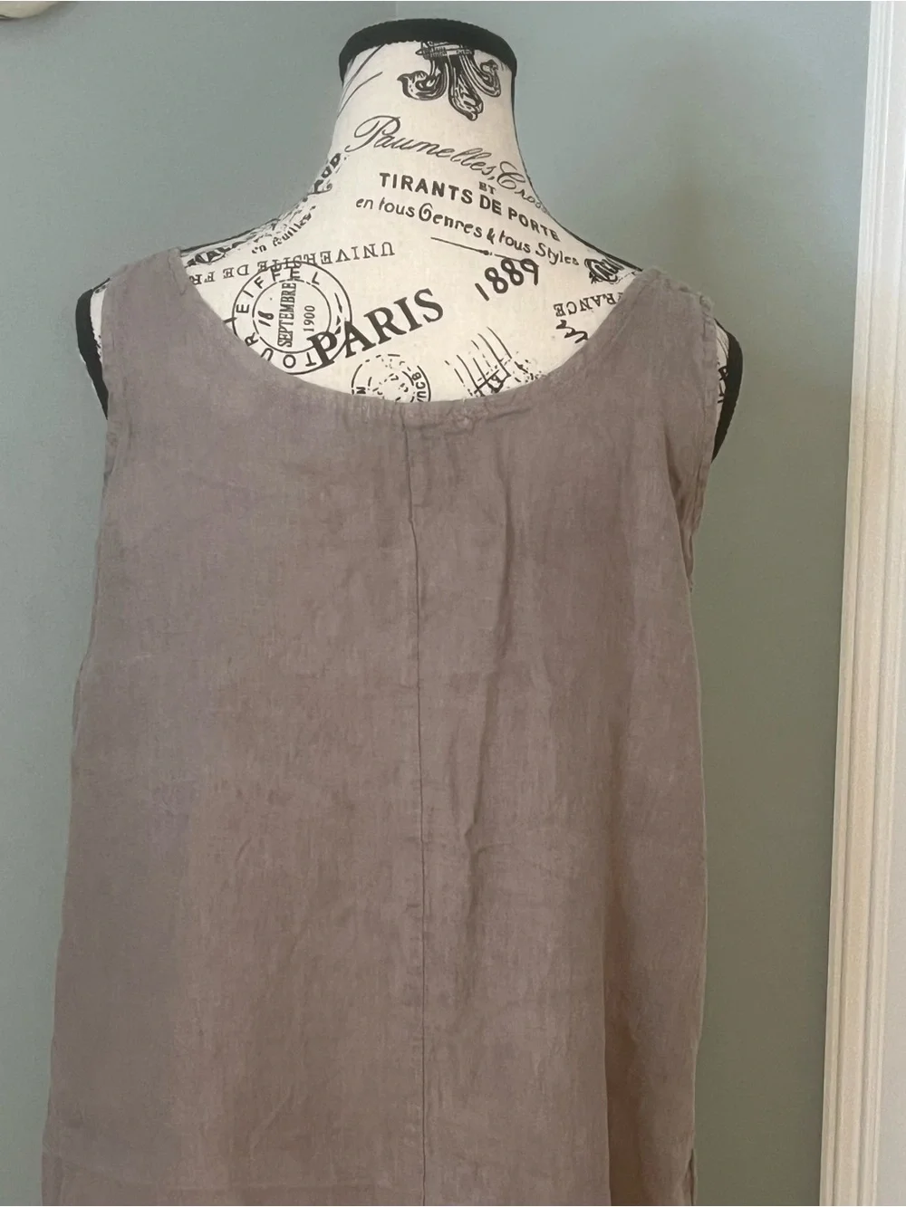 Valentina Naldi Gray sleeveless linen tank Dress | Size M | Like New - Picture 3 of 14